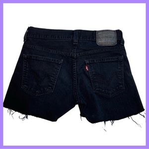 Levi’s Black Cut Off Shorts In Style 511 (Size 30) Hand Cut